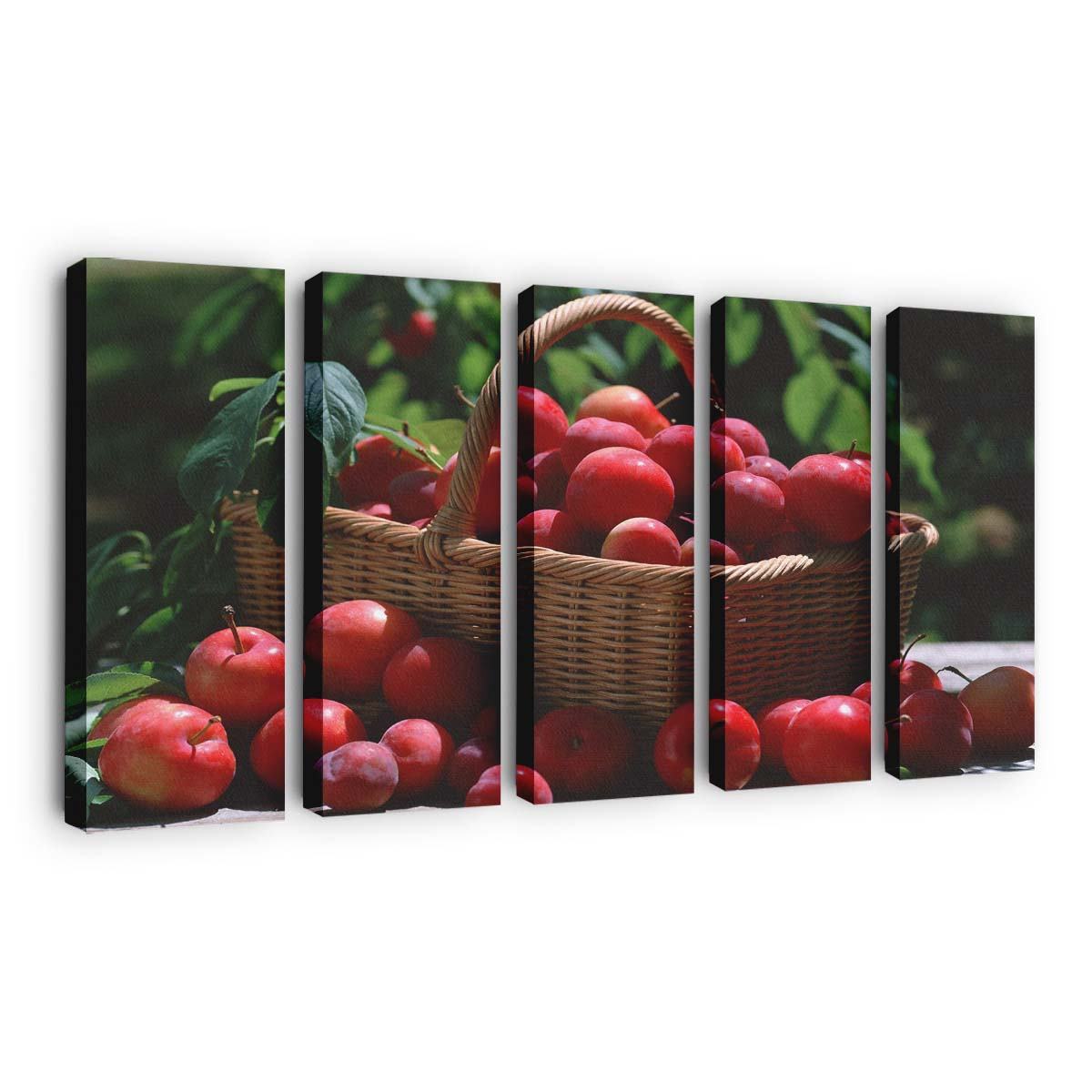 red plums in a basket wallpaper